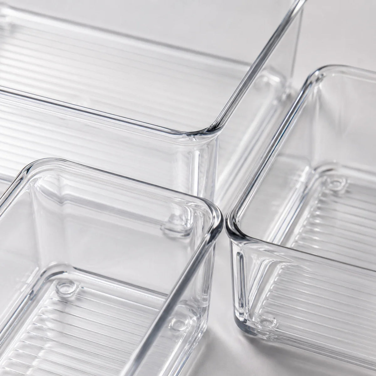 6-Piece Clear Plastic Drawer Organiser Tray Set, Assorted Sizes